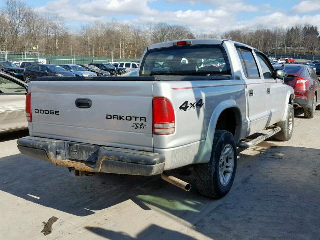 1D7HG38K64S519642 - 2004 DODGE DAKOTA QUA SILVER photo 4