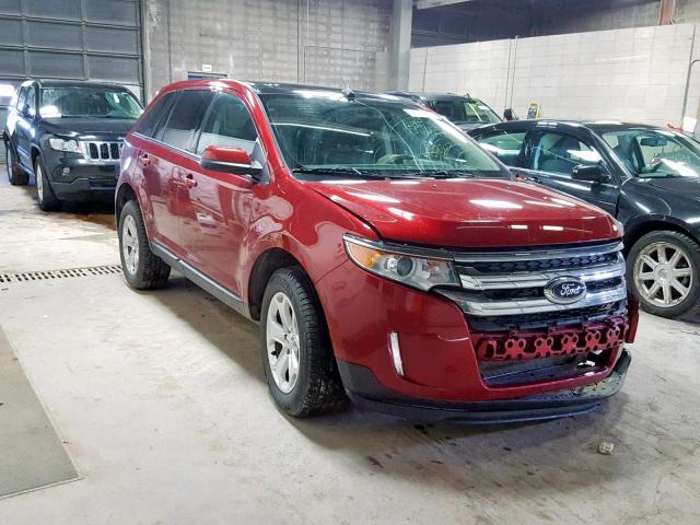 2FMDK4JC0EBB33659 - 2014 FORD EDGE SEL MAROON photo 1