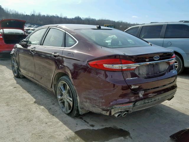 3FA6P0VPXHR204947 - 2017 FORD FUSION SPO BURGUNDY photo 3