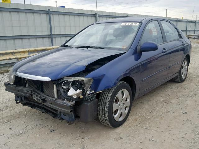 KNAFE221295609598 - 2009 KIA SPECTRA EX BLUE photo 2