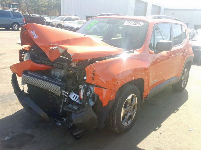 ZACCJAAT6GPE29270 - 2016 JEEP RENEGADE S ნარინჯისფერი ფოტო 2