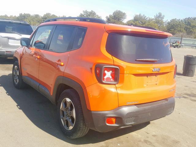 ZACCJAAT6GPE29270 - 2016 JEEP RENEGADE S ნარინჯისფერი ფოტო 3