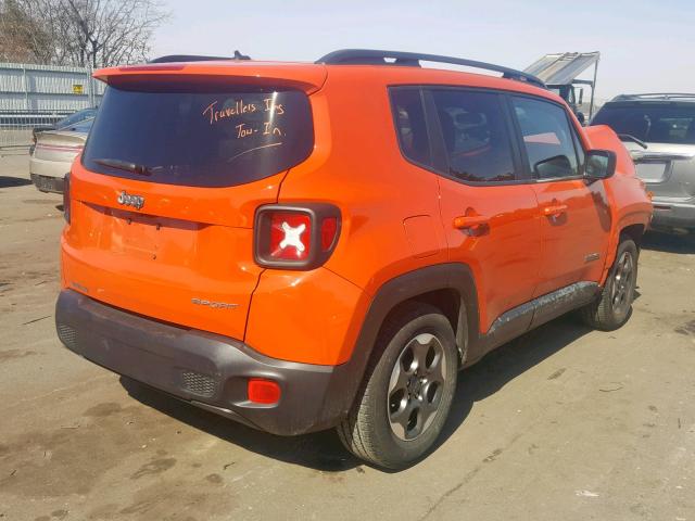 ZACCJAAT6GPE29270 - 2016 JEEP RENEGADE S ნარინჯისფერი ფოტო 4
