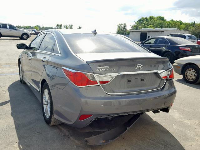 5NPEB4AC8EH858195 - 2014 HYUNDAI SONATA GLS GRAY photo 3