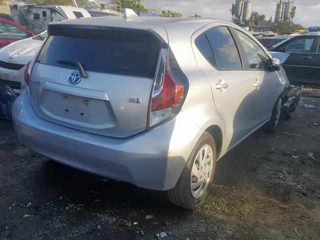 JTDKDTB32F1576021 - 2015 TOYOTA PRIUS C SILVER photo 4