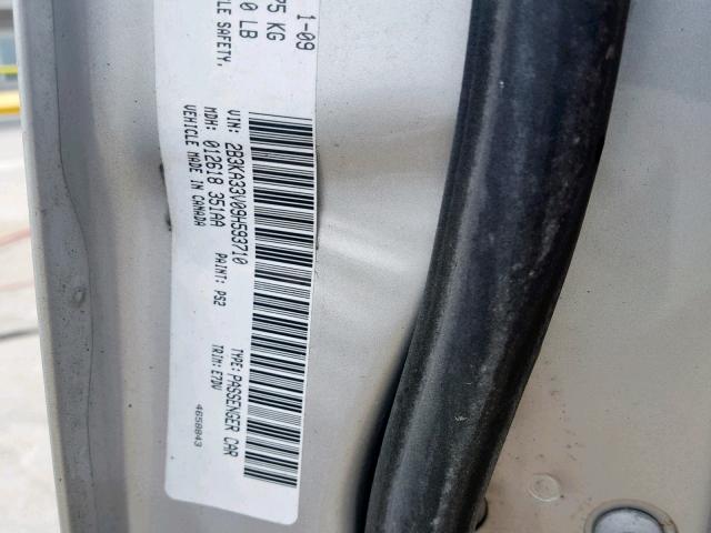 2B3KA33V09H593710 - 2009 DODGE CHARGER SX SILVER photo 10