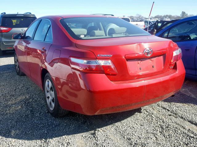 4T1BE46K27U156100 - 2007 TOYOTA CAMRY RED photo 3