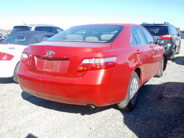 4T1BE46K27U156100 - 2007 TOYOTA CAMRY RED photo 4