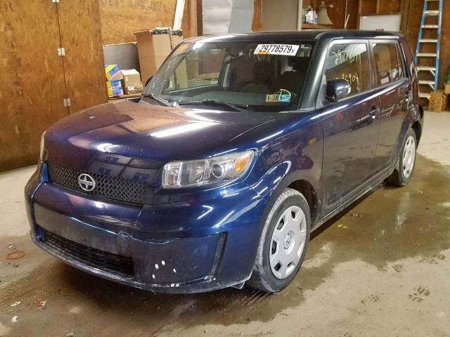 JTLKE50E081017880 - 2008 TOYOTA SCION XB BLUE photo 2
