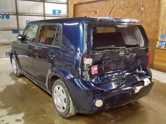 JTLKE50E081017880 - 2008 TOYOTA SCION XB BLUE photo 3