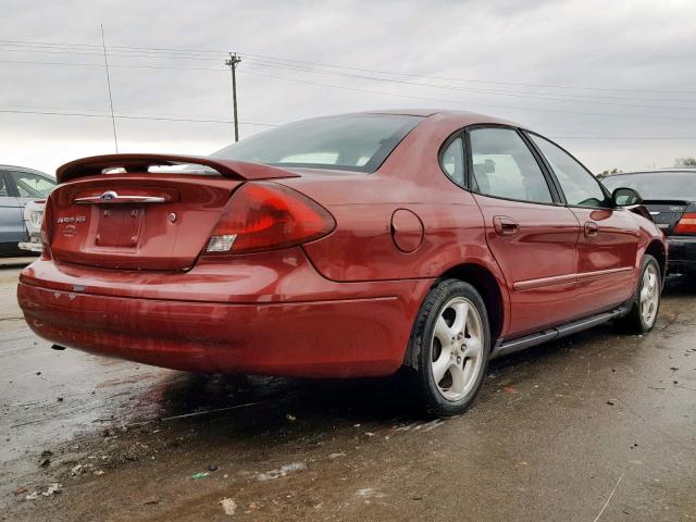 1FAFP55262A224843 - 2002 FORD TAURUS SES RED photo 4