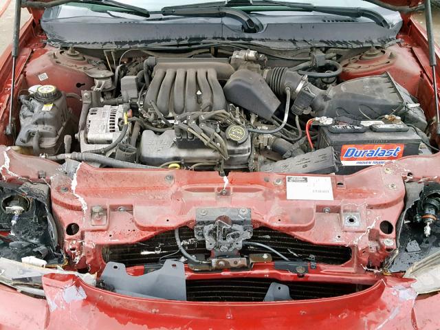 1FAFP55262A224843 - 2002 FORD TAURUS SES RED photo 7