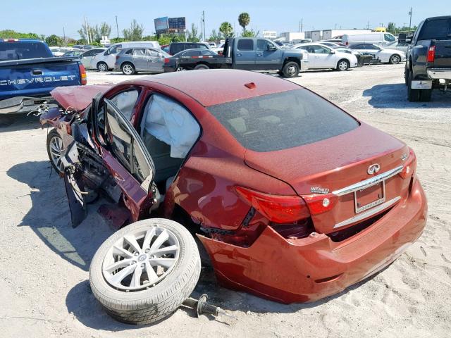 JN1BV7AP0EM680418 - 2014 INFINITI Q50 BASE RED photo 3