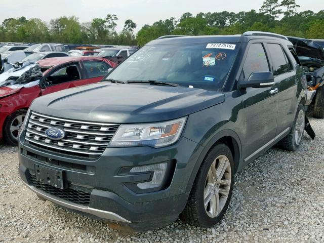 1FM5K7F80GGD26514 - 2016 FORD EXPLORER L GREEN photo 2