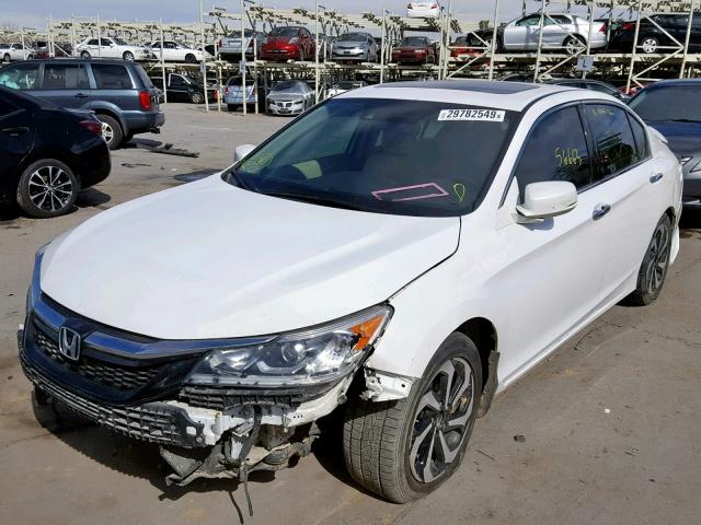 1HGCR3F06GA010372 - 2016 HONDA ACCORD EXL WHITE photo 2