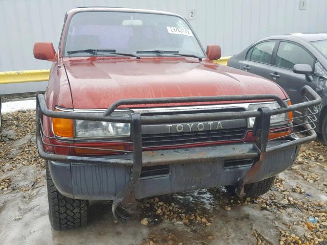 JT3FJ80W6M0000279 - 1991 TOYOTA LAND CRUIS RED photo 10