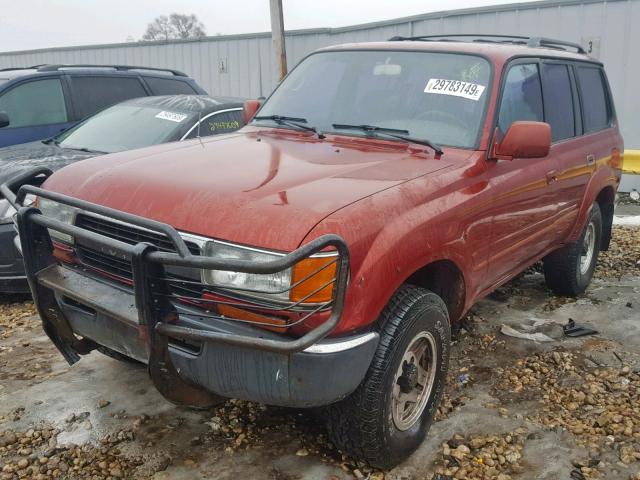 JT3FJ80W6M0000279 - 1991 TOYOTA LAND CRUIS RED photo 2