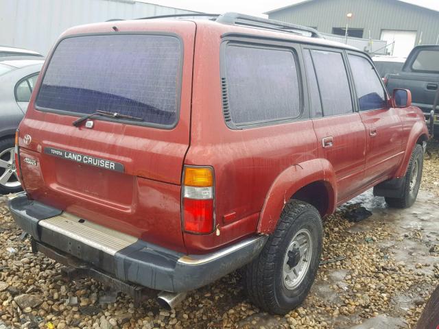 JT3FJ80W6M0000279 - 1991 TOYOTA LAND CRUIS RED photo 4