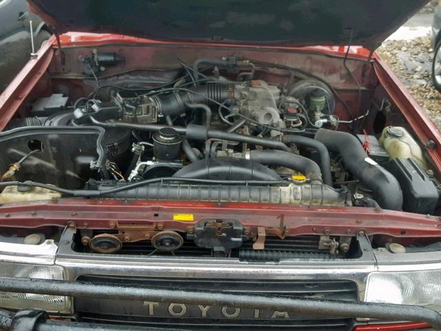 JT3FJ80W6M0000279 - 1991 TOYOTA LAND CRUIS RED photo 7