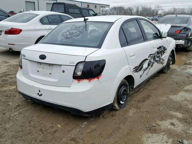 KNADH4A39B6929286 - 2011 KIA RIO BASE WHITE photo 4