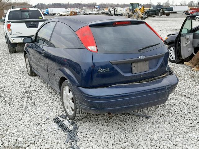 3FAFP31301R113115 - 2001 FORD FOCUS ZX3 BLUE photo 3