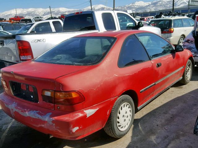 2HGEJ2128RH511772 - 1994 HONDA CIVIC DX RED photo 4