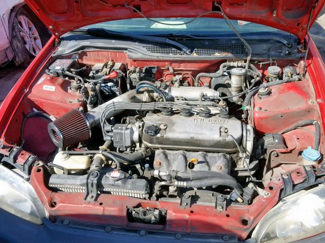 2HGEJ2128RH511772 - 1994 HONDA CIVIC DX RED photo 7