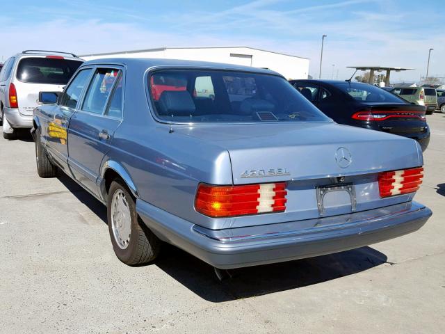 WDBCA35D7JA386210 - 1988 MERCEDES-BENZ 420 SEL BLUE photo 3