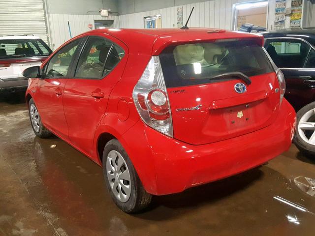 JTDKDTB36E1572388 - 2014 TOYOTA PRIUS C RED photo 3