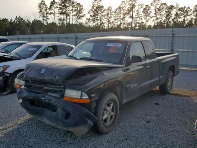 1B7GL22X3YS507468 - 2000 DODGE DAKOTA BLACK photo 2