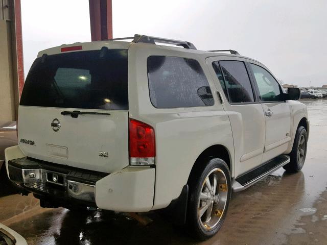 5N1AA08A25N708884 - 2005 NISSAN ARMADA SE WHITE photo 4