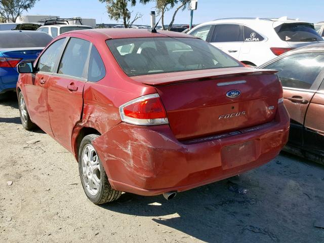 1FAHP36N09W212903 - 2009 FORD FOCUS SES RED photo 3