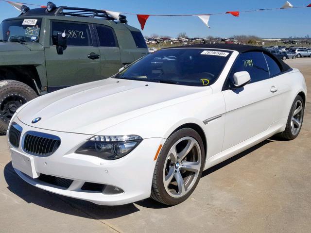 WBAEB5C53AC225675 - 2010 BMW 650 I WHITE photo 2