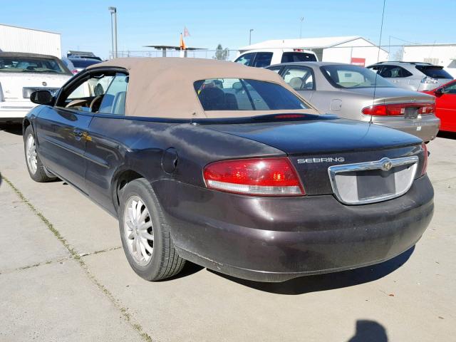 1C3EL55T83N559899 - 2003 CHRYSLER SEBRING LX PURPLE photo 3