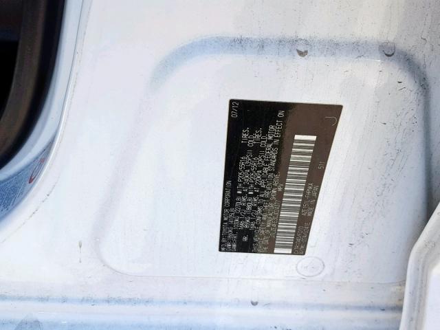 JTLZE4FE3CJ024377 - 2012 TOYOTA SCION XB WHITE photo 10