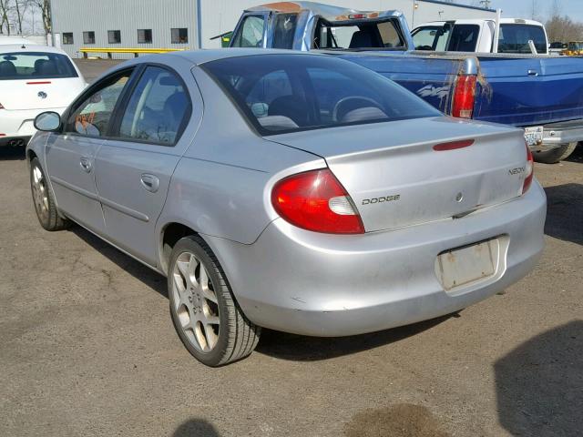 1B3ES46C52D638945 - 2002 DODGE NEON SE SILVER photo 3