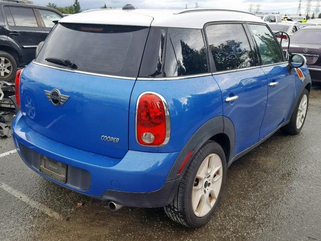 WMWZB3C5XCWM04528 - 2012 MINI COOPER COU BLUE photo 4