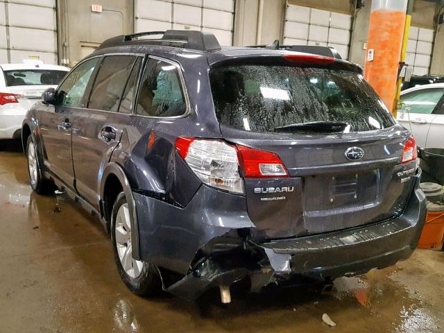 4S4BREKC6B2367118 - 2011 SUBARU OUTBACK 3. GRAY photo 3