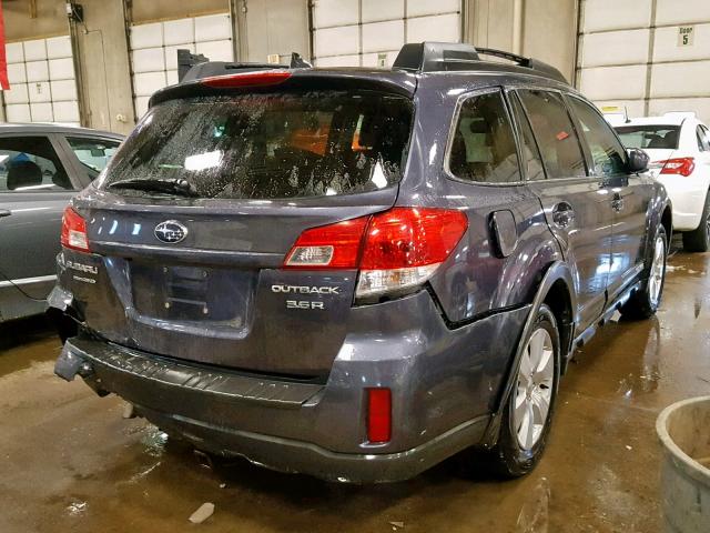 4S4BREKC6B2367118 - 2011 SUBARU OUTBACK 3. GRAY photo 4