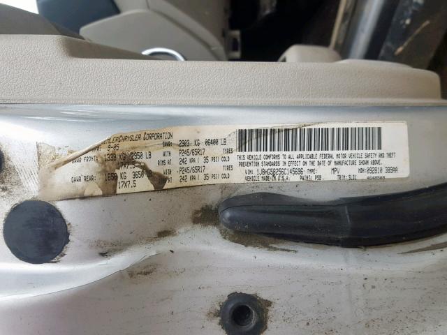 1J8HG58256C145696 - 2006 JEEP COMMANDER SILVER photo 10