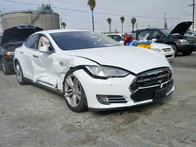 5YJSA1H19FFP73715 - 2015 TESLA MODEL S 85 WHITE photo 1