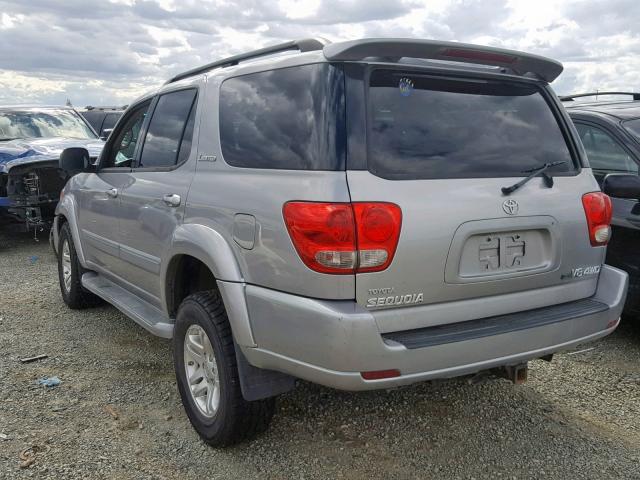 5TDBT48A65S240842 - 2005 TOYOTA SEQUOIA LI SILVER photo 3