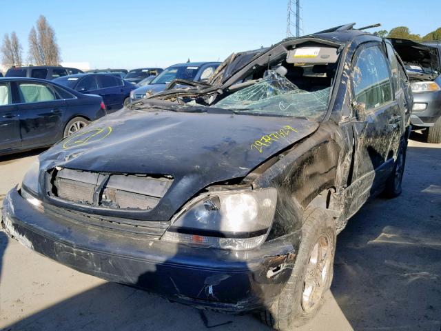 JT6HF10U0X0015691 - 1999 LEXUS RX 300 BLACK photo 2