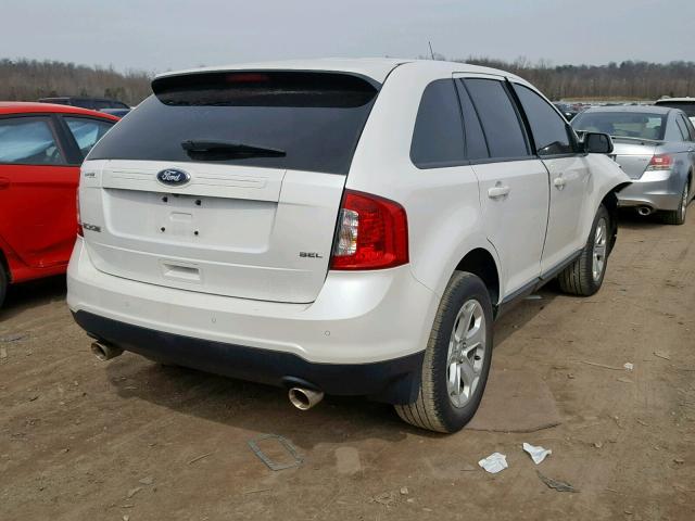 2FMDK3JC2DBE37164 - 2013 FORD EDGE SEL WHITE photo 4