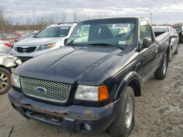 1FTYR11U13TA43233 - 2003 FORD RANGER BLACK photo 2