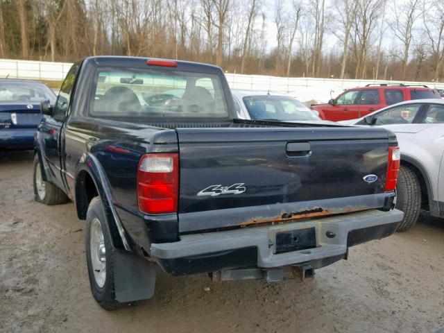 1FTYR11U13TA43233 - 2003 FORD RANGER BLACK photo 3