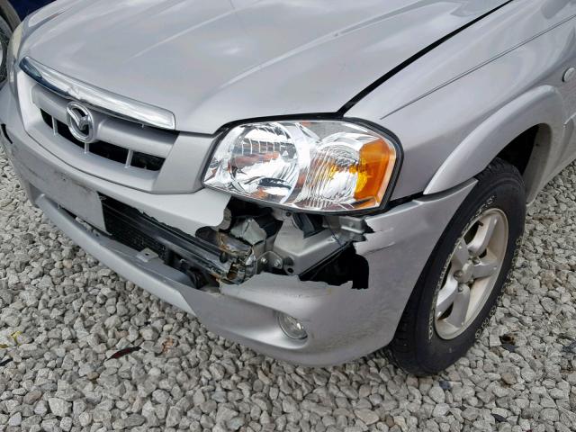 4F2CZ96175KM25847 - 2005 MAZDA TRIBUTE S SILVER photo 9