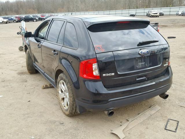 2FMDK3J92CBA06147 - 2012 FORD EDGE SEL BLACK photo 3