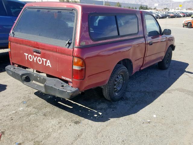 4TANL42N1TZ147081 - 1996 TOYOTA TACOMA RED photo 4