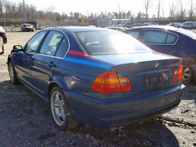 WBAEV53472KM15596 - 2002 BMW 330 I BLUE photo 3